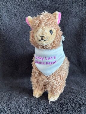 Lucky Brand Brown Plush Llama with Pink Ear Accents